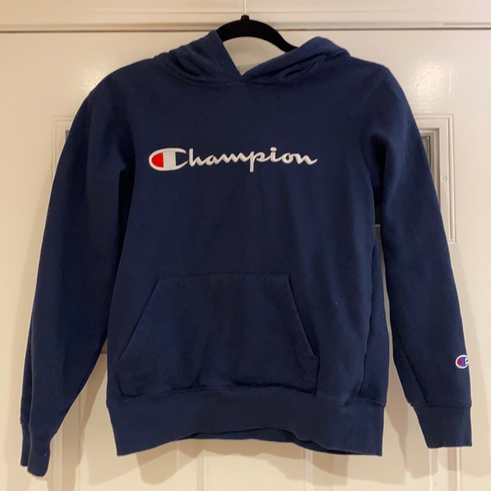Champion Blue Youth Large Hoodie